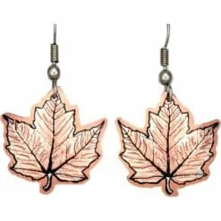 Copper Maple Leaf Earrings