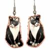 Black and White Sitting Cat Earrings