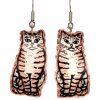 Copper Tabby Cat Earrings
