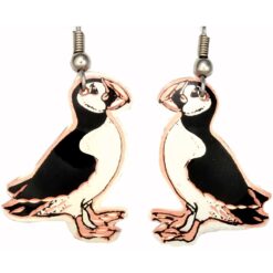 Copper Puffin Earrings