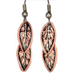 Handmade Copper Feather Earrings