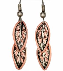 Dangle Copper Feather Earrings
