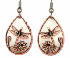 Handmade Copper Dragonfly Earrings