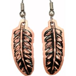 Copper Feather Earrings
