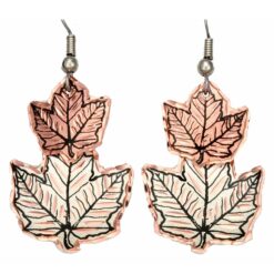 Dangle Copper Maple Leaves Earrings
