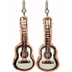 Copper Western Jewelry, Guitar Earrings