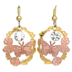 Cut Out Copper Butterfly Earrings