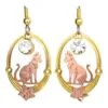 Handcrafted Earrings, Cut Out Sitting Cat Earrings