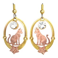 Handcrafted Earrings, Cut Out Sitting Cat Earrings