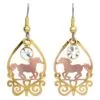 Cut Out Copper Horse Earrings