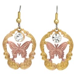 Cut Out Copper Butterfly Earrings