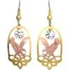 Handmade copper cut-out soaring bald eagle crystal dangle earrings with surgical steel earwires