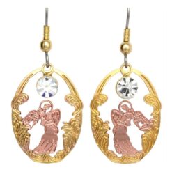 Copper plated unique angel earrings