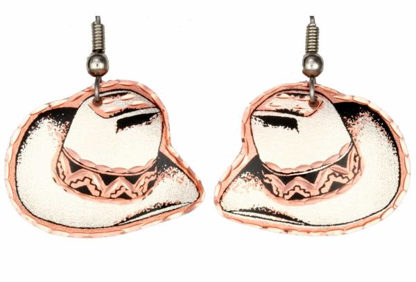 Copper Cowboy Hat Earrings