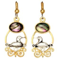 Fashion Wholesale Loon Earrings with Abalone Shell Inlay