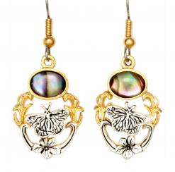 Cut Out Wholesale Butterfly Earrings with Abalone Shell Inlay