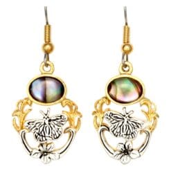 Fashion Wholesale Butterfly Earrings with Abalone Shell Inlay