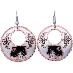 Round Kitten Earrings