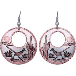 Roadrunner Earrings Created in Desert Scene