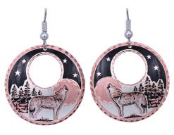 Handcrafted Unique Howling Wolf Earrings