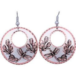 Round Copper Dragonfly Earrings