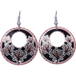 Maple Leaves Earrings with Black Patina Background