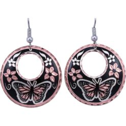 Butterfly Earrings with Black Patina Background