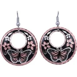 Butterfly Earrings with Black Patina Background