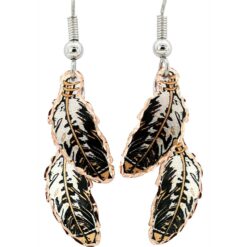 Unique Copper Feather Earrings