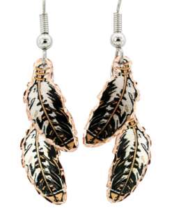 Handmade Copper Feather Earrings