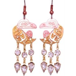 Haida Eagle Chandelier Earrings with Crystals