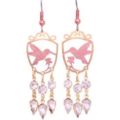 Wholesale Gold & Copper Hummingbird Chandelier Earrings