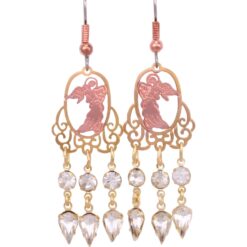 Angel Chandelier Earrings with Crystal Dangles