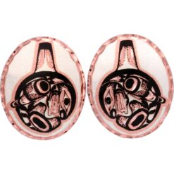 Oval Haida Whale Stud Earrings