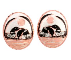 Handmade Loon Stud Earrings