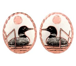 Wildlife Scene Loon Stud Earrings