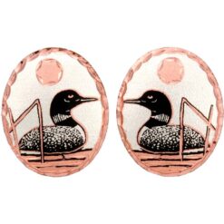 Oval Loon Stud Earrings