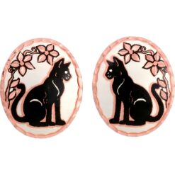 Black Cat Stud Earrings