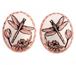 Water Lilies & Dragonfly Stud Earrings