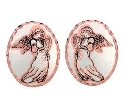 Oval Shape Angel Stud Earrings