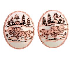 Running Wolves Stud Earrings