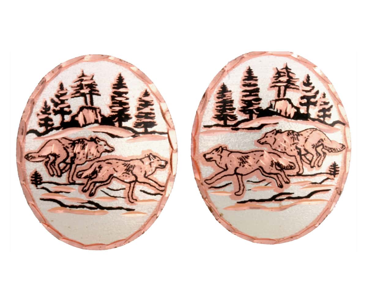 Running Wolves Stud Earrings Running Wolves Stud Earrings