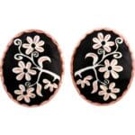 Black Flower Handmade Stud Earrings