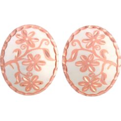 Silver and Copper Flower Stud Earrings