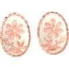Flower Stud Earrings with Silver Background