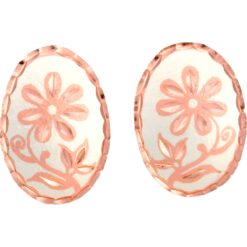 Flower Stud Earrings with Silver Background