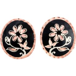 Round Flower Stud Earrings