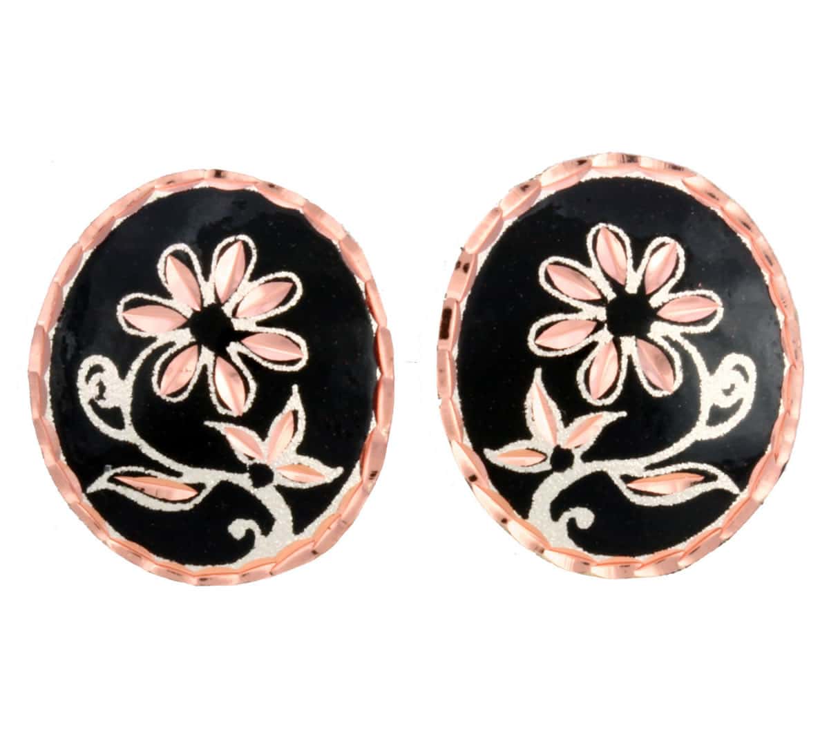 Black Flower Handmade Stud Earrings, Buy Unique Stud Earrings