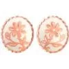 Silver Background Flower Stud Earrings