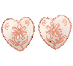 Heart Shape Flower Stud Earrings